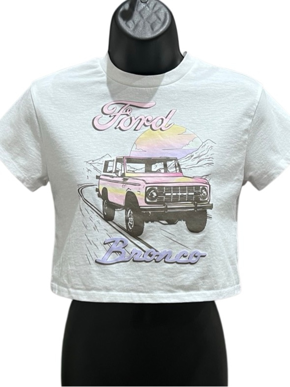 Hybrid Apparel Ford Bronco Cropped Short Sleeve Graphic T-Shirt Size Small